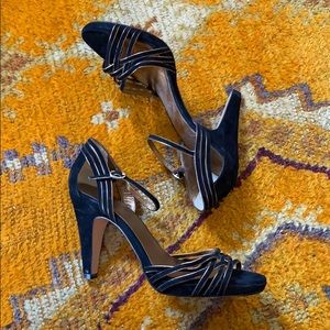 Sexy strappy suede sandals